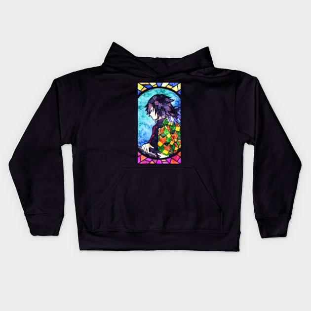 Giyu Tomioka Demon Slayer Kids Hoodie by NightHunter